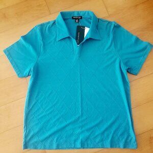 Kenneth Cole Mens Polo Shirt Short-Sleeve , L